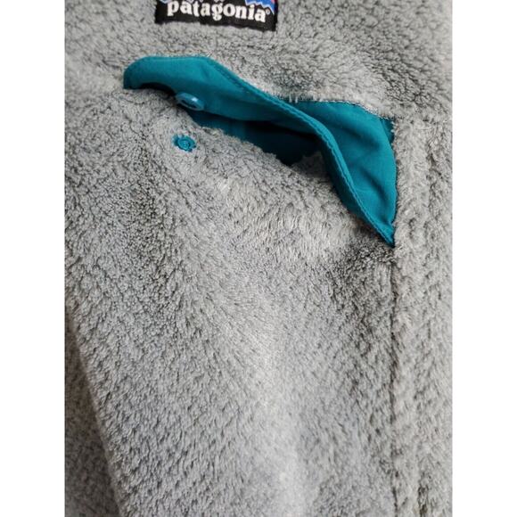 Patagonia Fleece Pullover Jacket Womens Medium Re Tool Gray Long Sleeve Snap T - Picture 8 of 15